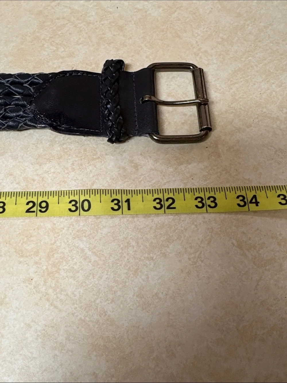 Blue Braided Women's Belt with Heart Buckle